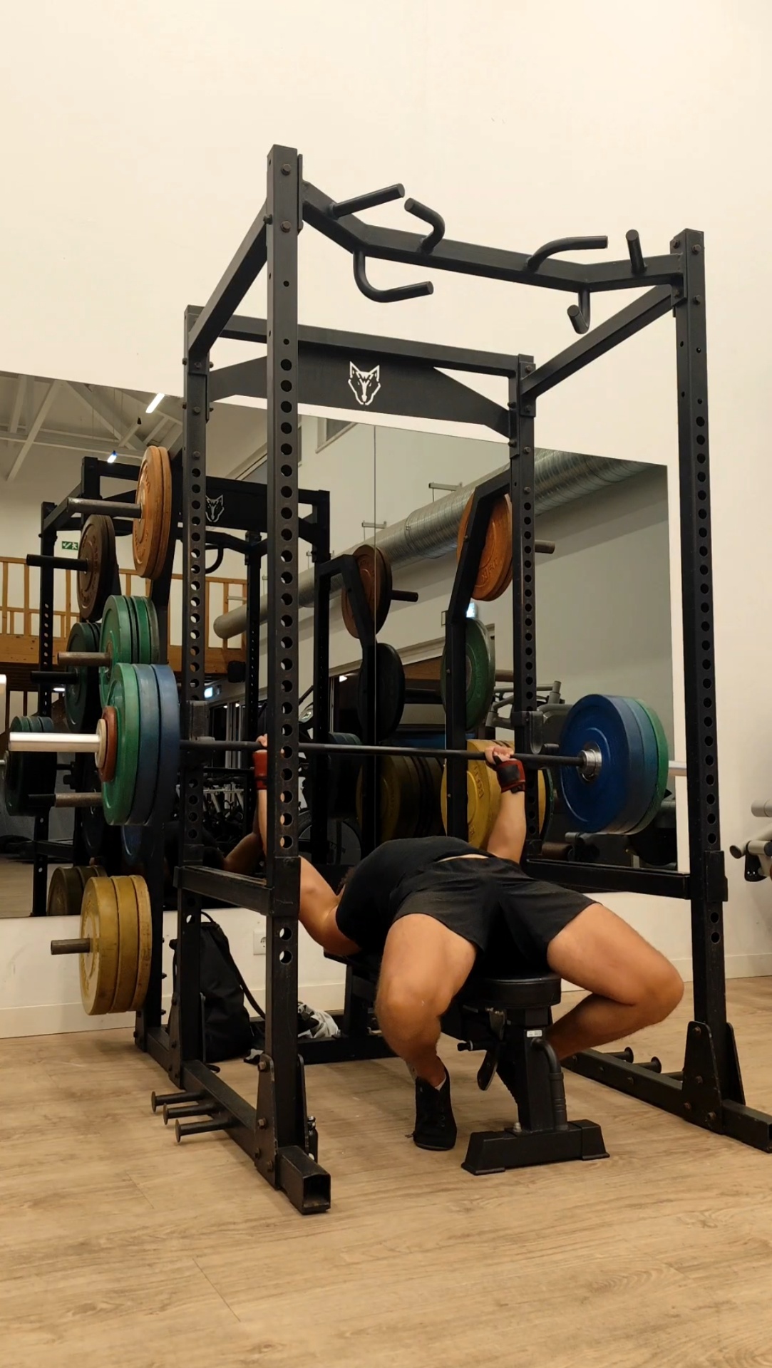 Exercise video demonstration of a bench press